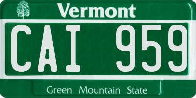 VT license plate CAI959