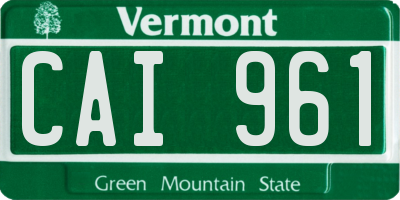 VT license plate CAI961
