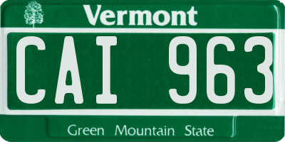 VT license plate CAI963