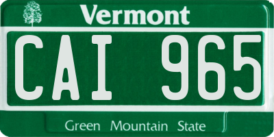 VT license plate CAI965