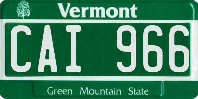 VT license plate CAI966