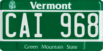 VT license plate CAI968