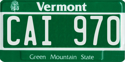 VT license plate CAI970