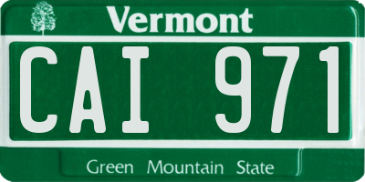 VT license plate CAI971