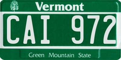 VT license plate CAI972