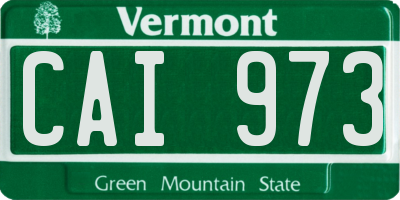 VT license plate CAI973