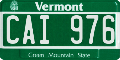 VT license plate CAI976