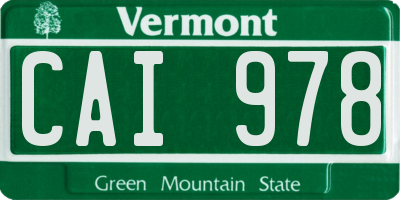 VT license plate CAI978
