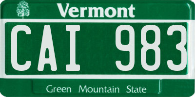 VT license plate CAI983