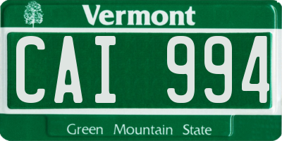 VT license plate CAI994