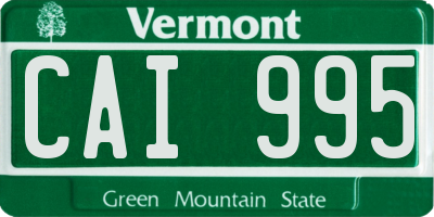 VT license plate CAI995