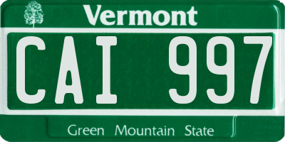 VT license plate CAI997