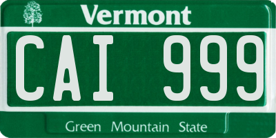 VT license plate CAI999