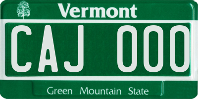 VT license plate CAJ000
