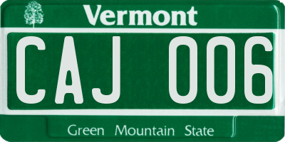 VT license plate CAJ006