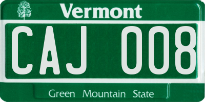 VT license plate CAJ008