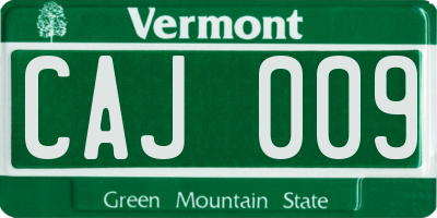 VT license plate CAJ009