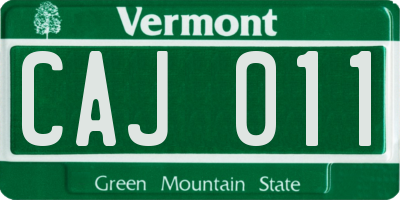 VT license plate CAJ011