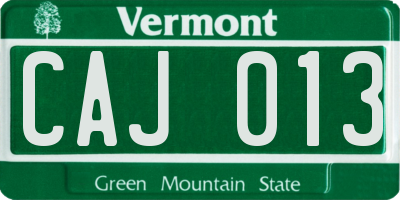 VT license plate CAJ013