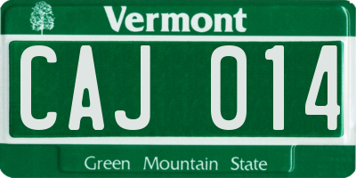 VT license plate CAJ014