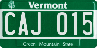 VT license plate CAJ015