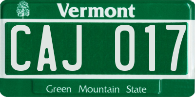VT license plate CAJ017