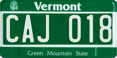 VT license plate CAJ018
