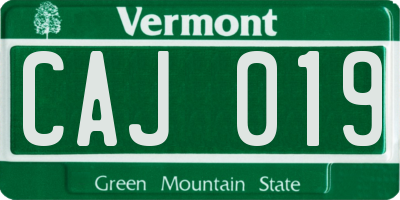 VT license plate CAJ019