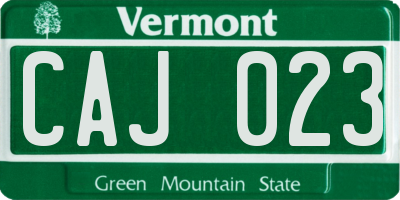 VT license plate CAJ023