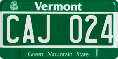 VT license plate CAJ024