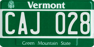 VT license plate CAJ028