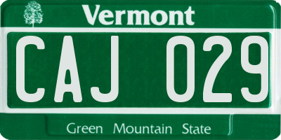 VT license plate CAJ029