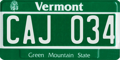 VT license plate CAJ034