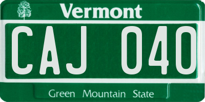 VT license plate CAJ040