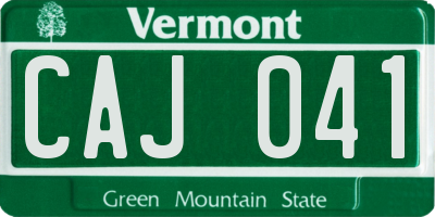 VT license plate CAJ041