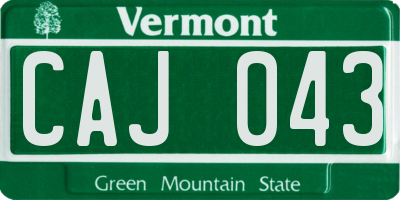 VT license plate CAJ043