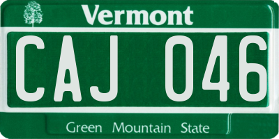 VT license plate CAJ046