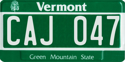 VT license plate CAJ047