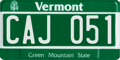 VT license plate CAJ051