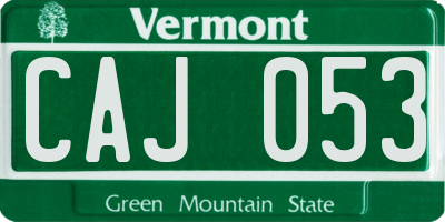 VT license plate CAJ053