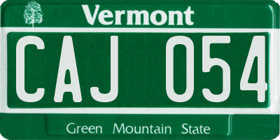 VT license plate CAJ054