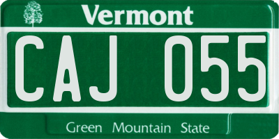 VT license plate CAJ055