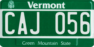 VT license plate CAJ056