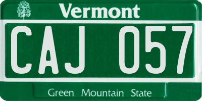 VT license plate CAJ057