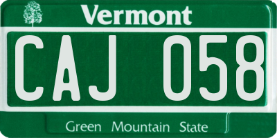 VT license plate CAJ058