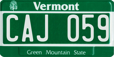 VT license plate CAJ059