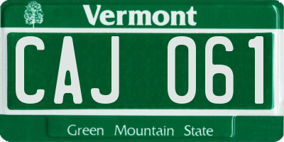 VT license plate CAJ061