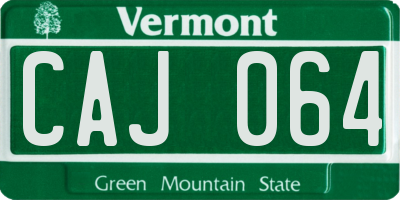 VT license plate CAJ064