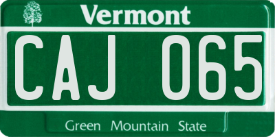 VT license plate CAJ065