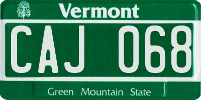 VT license plate CAJ068